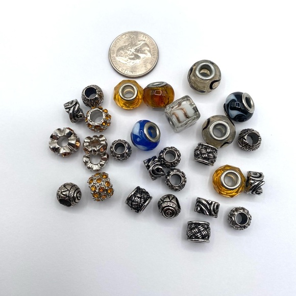 Mixed European Style Charm Beads Lot of 28 - Picture 2 of 6